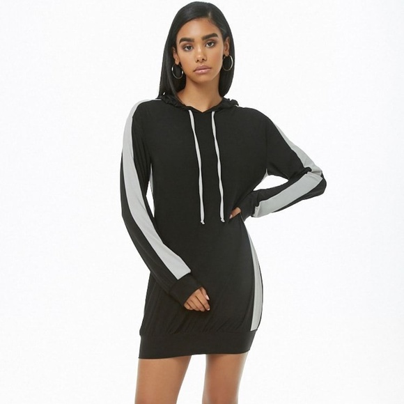 FOREVER 21 Striped Hooded Dress NWOT - Picture 1 of 7